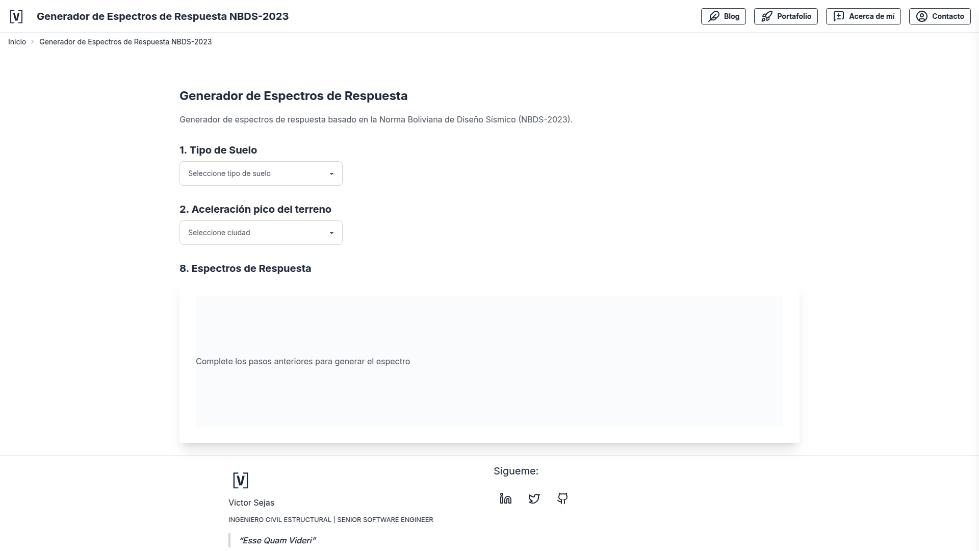 Response Spectrum Generator (NBDS 2023) — generador de espectros de respuesta nbds screenshot